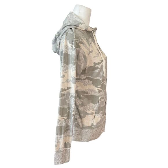 Nike Small Gym Vintage Hoodie Full Zip Sweatshirt Gray Camo Hooded Casual - Picture 8 of 9